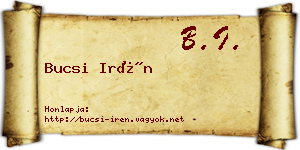 Bucsi Irén névjegykártya